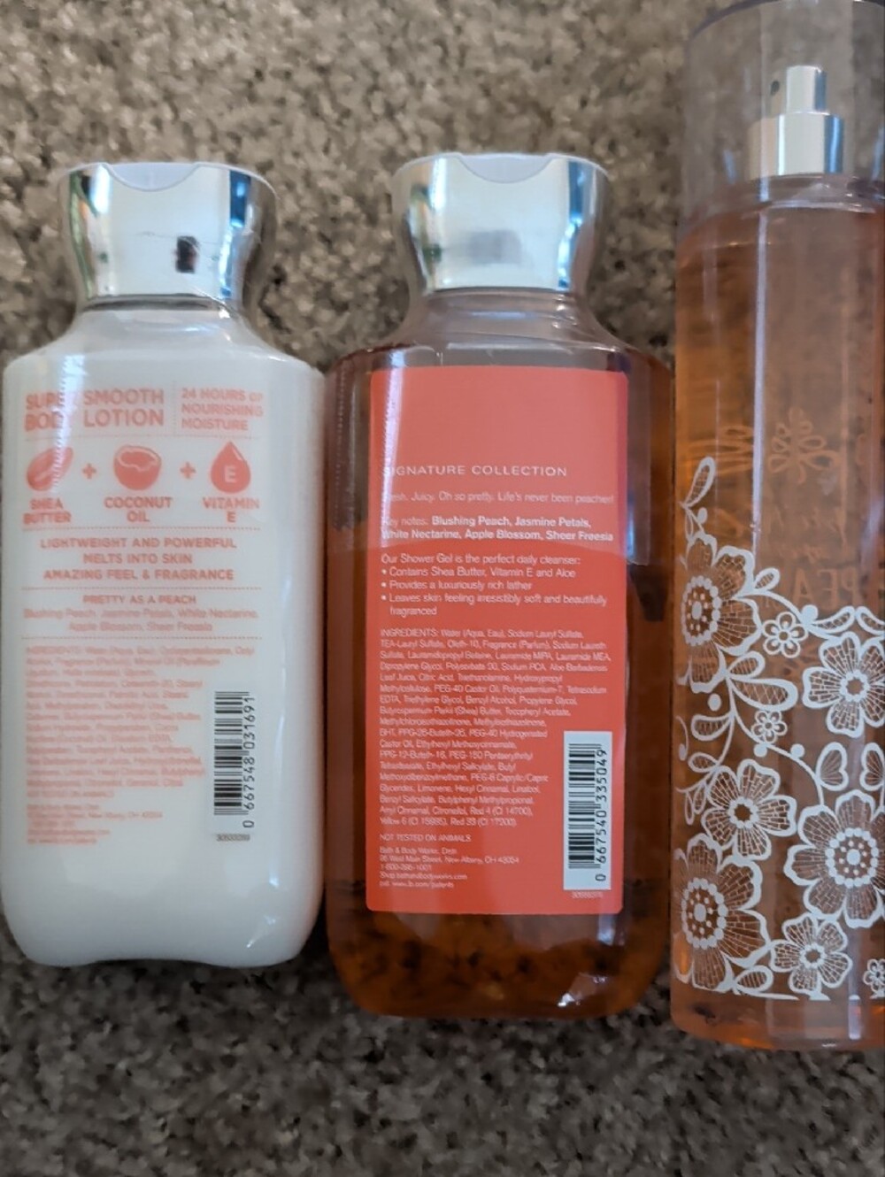 Bath And Body Works Bath Gel, Lotion And Body Spray Peach Scent Never Opened. - Picture 2 of 2